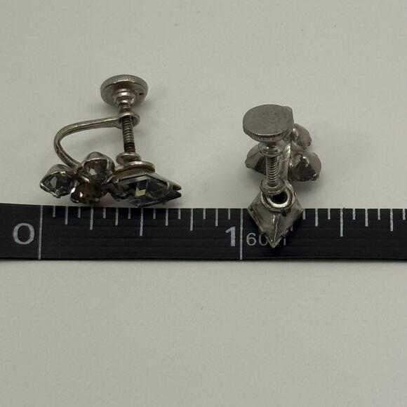 Fashion Crystal Cluster Screw Earrings - Picture 5 of 5